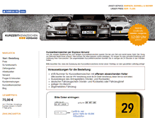 Tablet Screenshot of kurzzeitkennzeichen-versand.de